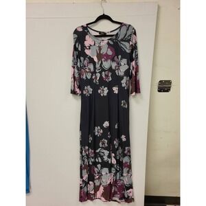 R&B Collection Maxi Dress XL Floral Print Long Sleeve Casual Womenswear